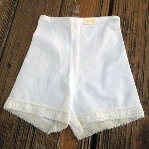 White Nylon Granny Panties S Sissy Brief Girdle Shaperie Vintage Panty Underwear